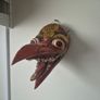 Vintage Hand Carved Painted Wooden Bird Demon Mask Folk Art 33cm Image 9