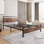 Double Bed Frame with Wooden Headboard,Heavy Duty Image 2