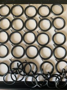 35 Small Black Curtain Rings