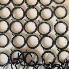 35 Small Black Curtain Rings