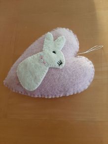Felted wool rabbit decoration