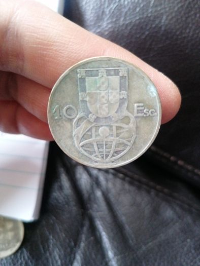 1955 Portugal Silver 10 Escudos Coin