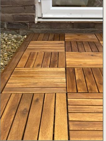 CLICK-DECK Hardwood Decking Tiles | Patio, Balcony, Concrete, Hot Tub Deck Tiles | 30x30cm Square