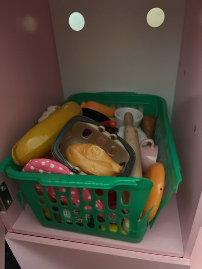 Pink toy kitchen