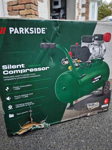 NEW Parkside Silent Air Compressor / 24L / 1,100W / 8 bar