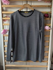 long sleeve men nautical stripe black with white medium New in Town brand European