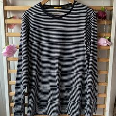 long sleeve men nautical stripe black with white medium New in Town brand European
