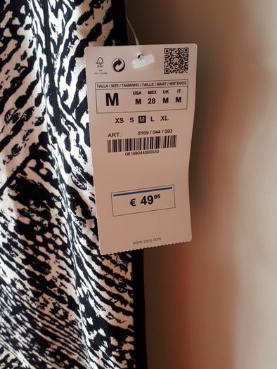 Zara black/cream crop trousers