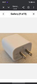 Genuine Apple 2-Pin USA 20W PD USB C Charger (A2305) & Woven USB C Cable (A2795)
