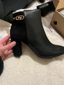 Brand new dune black leather and suede ankle boots