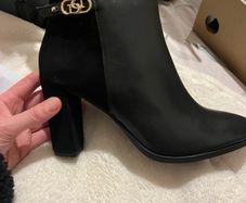 Brand new dune black leather and suede ankle boots