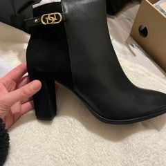 Brand new dune black leather and suede ankle boots