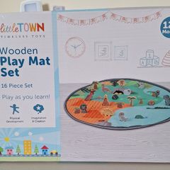 Little Town Dinosaur Wooden Play Mat Set