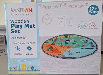 Little Town Dinosaur Wooden Play Mat Set