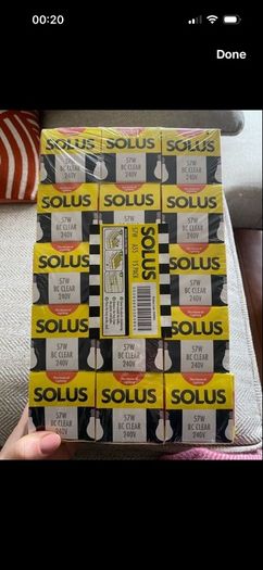 Solus light bulbs 75w x 15 new and unopened. Halogen.