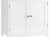 Vanity unit, vanity unit, vanity unit, bathroom cabinet with 2 doors, adjustable shelf, lots of storage space, free-standing, country house style, 60 x 30 x 60 cm, white