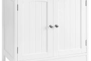 Vanity unit, vanity unit, vanity unit, bathroom cabinet with 2 doors, adjustable shelf, lots of storage space, free-standing, country house style, 60 x 30 x 60 cm, white