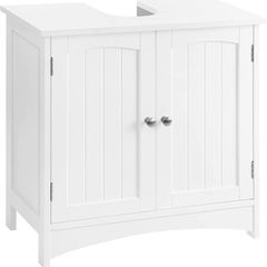 Vanity unit, vanity unit, vanity unit, bathroom cabinet with 2 doors, adjustable shelf, lots of storage space, free-standing, country house style, 60 x 30 x 60 cm, white