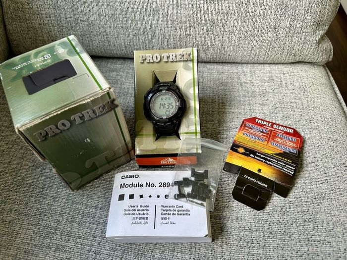 Casio Pro Trek PRG-80YT Titanium Solar Watch - Full Set