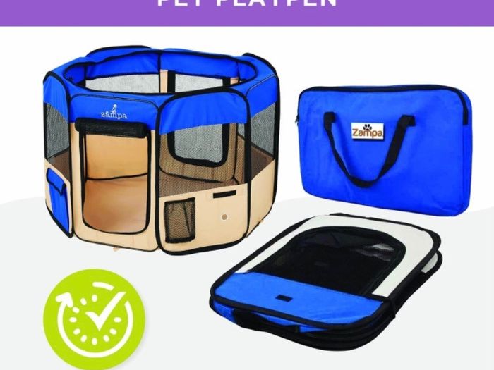 Pop Up Portable Playpen for Dog and Cat, Foldable | Indoor / Outdoor Kitten Pen & Travel Pet Carrier + Carrying Case (FREE POSTAGE)