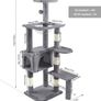 138cm Cat Tree Climbing Tower Kitty Scratching Post Grey Image 4
