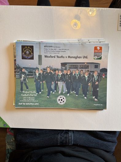 Wexford Youths Football Programmes. 2007/8 Season. 5 in Total.