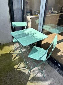 Outdoor Table and chairs Light Green SUNDSO IKEA