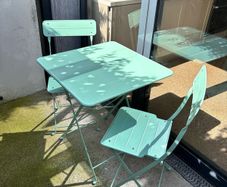 Outdoor Table and chairs Light Green SUNDSO IKEA