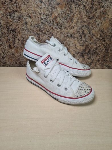 girls CONVERSE ALL STAR BLING low canvas trainers runners size UK 2 EU 34 youths