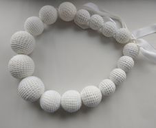 Handmade white crochet necklace