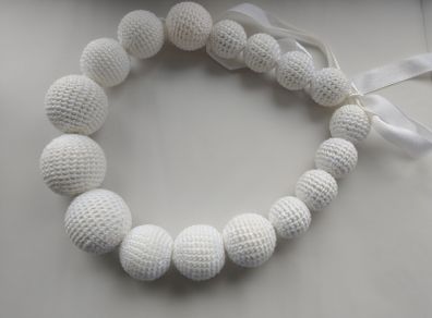 Handmade white crochet necklace