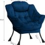 Comfy Armchair for Living Room Bedroom Reading Chair Accent Chairs Relax Velvet Arm Chairs Cuddle Chair with Metal Frame, Dark Blue Image 3