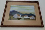 Antique connemara cottages painting