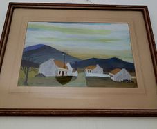 Antique connemara cottages painting
