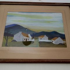 Antique connemara cottages painting