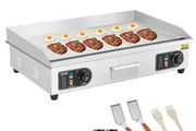 Commercial Electric Griddle, 4400W Countertop Half-Flat Top Grill, 122F-572F Adjustable Temp, 28.74x15.75x0.39in Stainless Steel