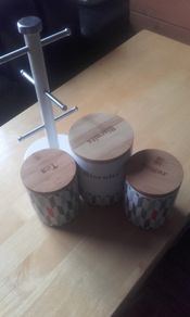 sugar, tea and biscuits  storage, plus cups storage