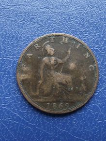 1869 Great Britain. Victoria. Farthing