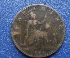 1869 Great Britain. Victoria. Farthing