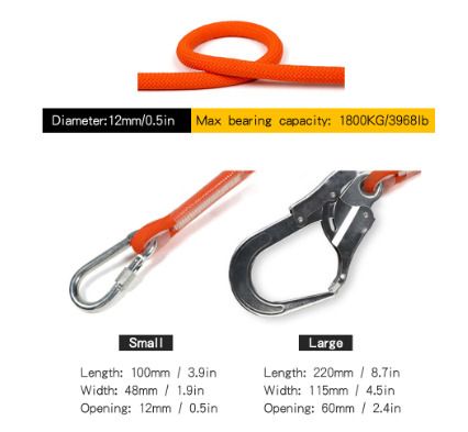 BRAND NEW 5m Professional Rock Climbing Cord 12mm Outdoor Hiking Accessories