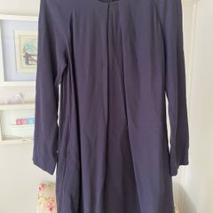 Cos dress navy A line with long sleeves, 2 pockets and front pleat EU size 34/UK size 8-10