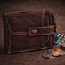 Handmade Genuine Leather Wallet Handmade Genuine Leather Wallet RFID Blocking Card Holder Image 3