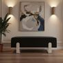 Aria Modern Velvet Bench with Gold Metal Legs Elegant Hallway 100cm Image 5