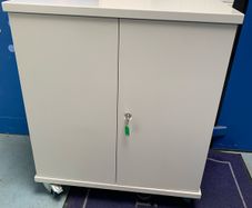 Large laptop storage and charging unit