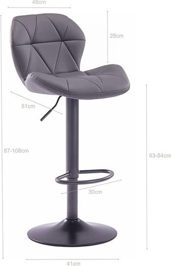 Set Of 2 Modern Luna Padded Swivel Height Adjustable Faux Leather Breakfast Kitchen Barstools Chairs (FREE POSTAGE)