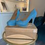 Dorothy Perkins Turquoise Faux-suede Platform Court Shoes Size UK 4 / EU 37 Image 5