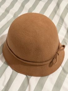 ALDO Camel Felt Hat with Bow One Size
