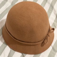 ALDO Camel Felt Hat with Bow One Size