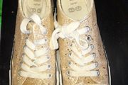 Gold Converse style shoes, size 3