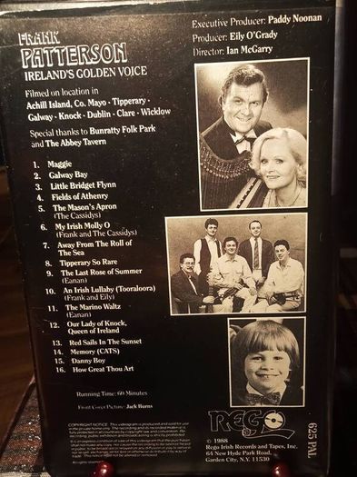 1988. Frank Patterson. Ireland's Golden Voice VHS.